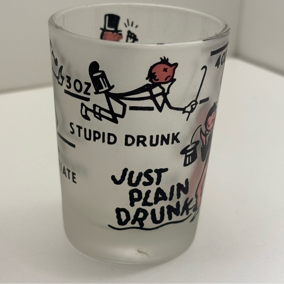 Funny vintage Federal Glass 4 ounce shot glass with painted characters - Picture 4 of 10